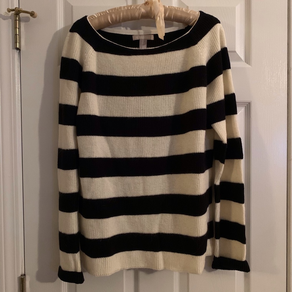 Ladies black/ white stripe sweater